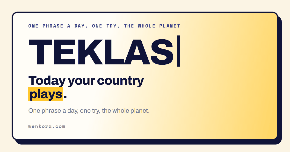 Built a daily typing game to support your contry